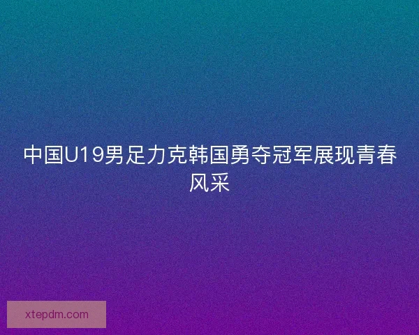 中国U19男足力克韩国勇夺冠军展现青春风采